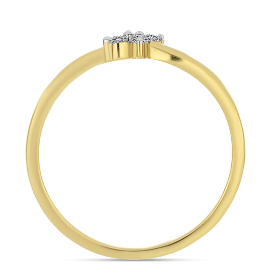 Anillo de Plata Bañada en Oro con Diamante blanco