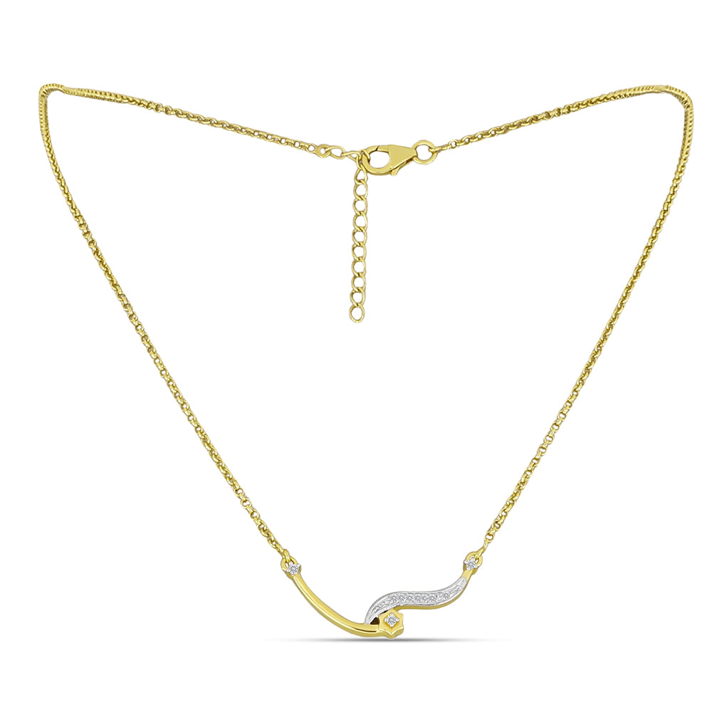 Collar de Plata Bañada en Oro con Diamante blanco 1 
