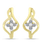 Pendientes de Plata Bañada en Oro con Diamante blanco