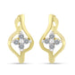 Pendientes de Plata Bañada en Oro con Diamante blanco
