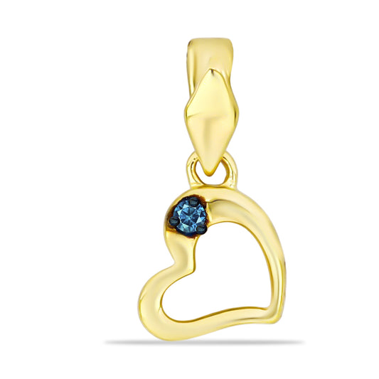 Colgante de Plata Bañada en Oro con Diamante Azul