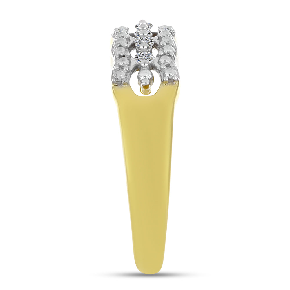 Anillo de Plata Bañada en Oro con Diamante blanco