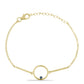Pulsera de Plata Bañada en Oro con Diamante Azul