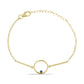 Pulsera de Plata Bañada en Oro con Diamante Azul