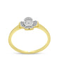 Anillo de Plata Bañada en Oro con Diamante blanco y Zircón Blanco