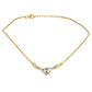 Collar de Plata Bañada en Oro con Diamante blanco y Zircón Blanco