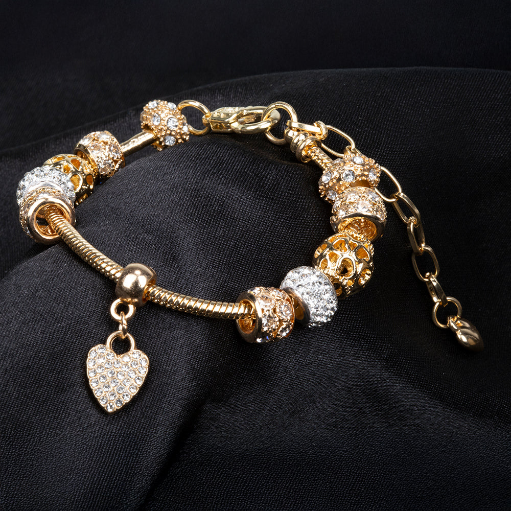 Pulsera de Aleación Bañado en Oro con Cristal Emporia® Blanco 5 