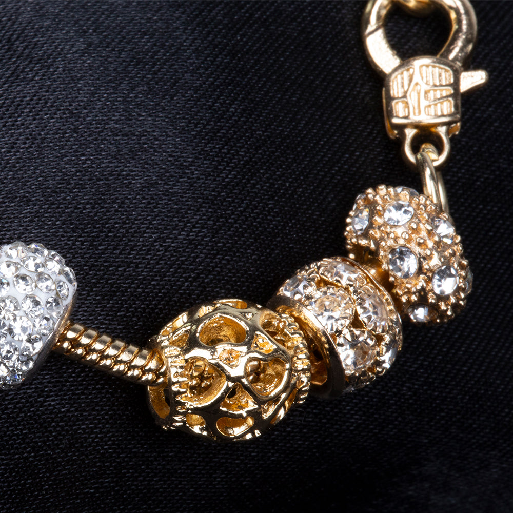 Pulsera de Aleación Bañado en Oro con Cristal Emporia® Blanco