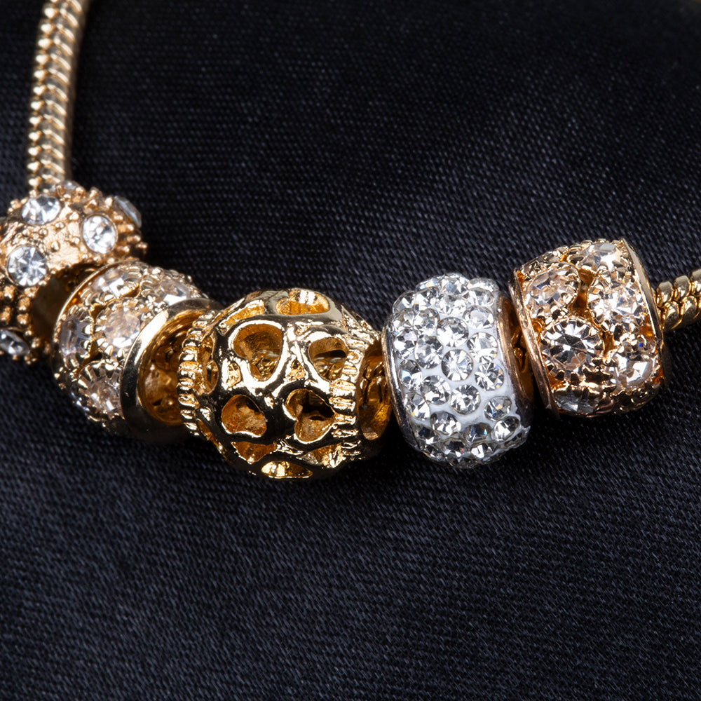 Pulsera de Aleación Bañado en Oro con Cristal Emporia® Blanco