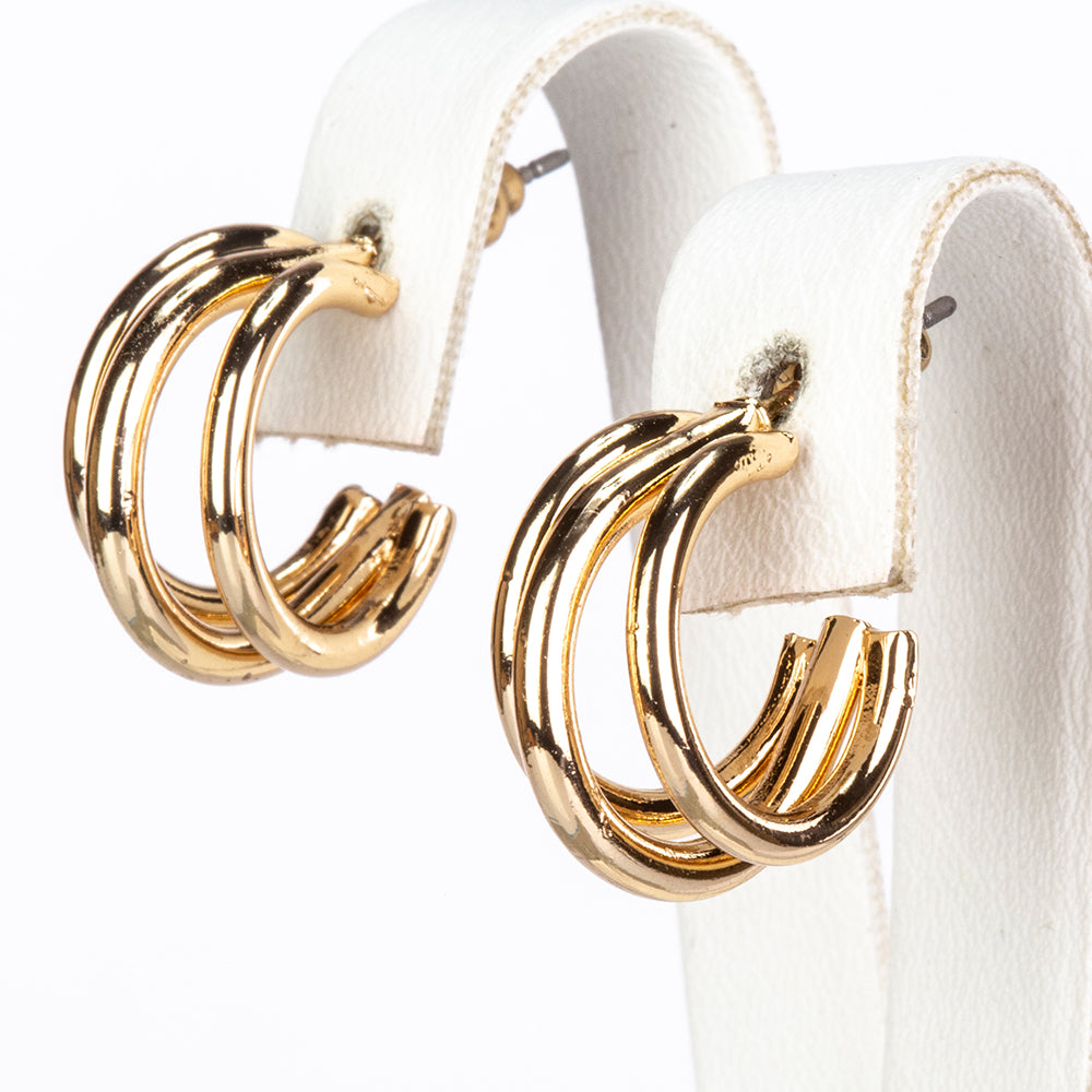 Conjunto de Aleación Bañado en Oro con Perla y Cristal Emporia® Blanco ( Pendientes ) 4 