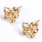 Conjunto de Aleación Bañado en Oro con Perla y Cristal Emporia® Blanco ( Pendientes )
