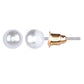 Conjunto de Aleación Bañado en Oro con Perla y Cristal Emporia® Blanco ( Pendientes )