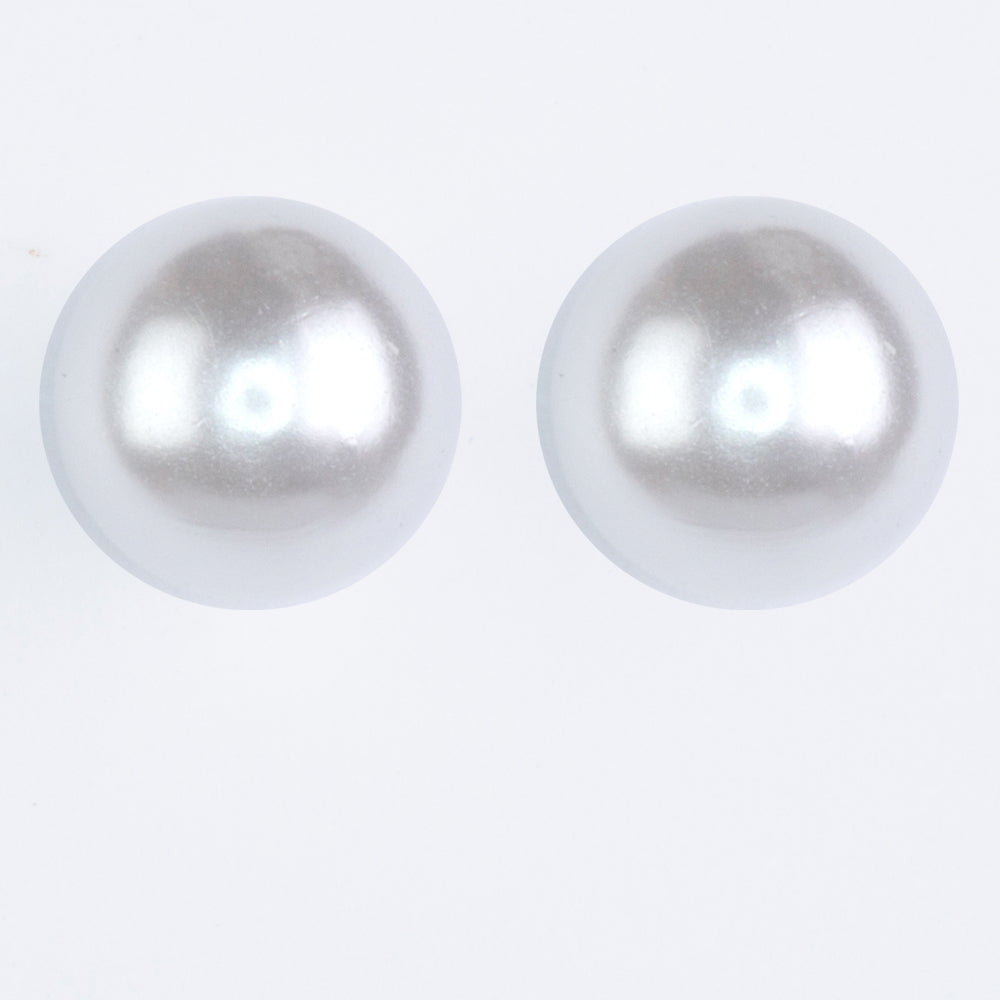 Conjunto de Aleación Bañado en Oro con Perla y Cristal Emporia® Blanco ( Pendientes ) 19 