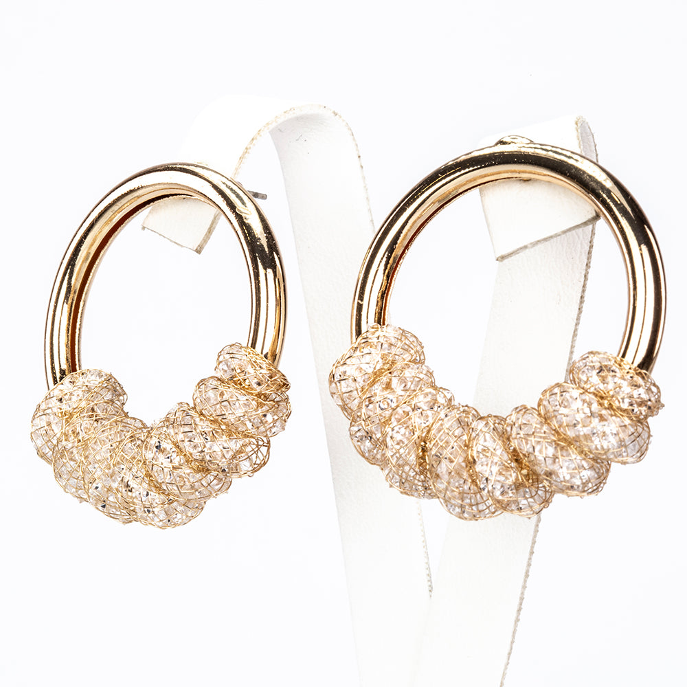 Pendientes de Aleación Bañado en Oro con Cristal Emporia® Blanco 1 