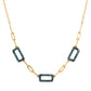 Collar de Plata Bañada en Oro con Diamante Azul