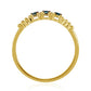 Anillo de Plata Bañada en Oro con Diamante Azul