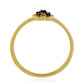 Anillo de Plata Bañada en Oro con Diamante Azul