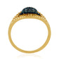 Anillo de Plata Bañada en Oro con Diamante Azul