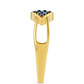 Anillo de Plata Bañada en Oro con Diamante Azul