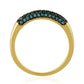 Anillo de Plata Bañada en Oro con Diamante Azul
