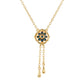 Collar de Plata Bañada en Oro con Diamante Azul