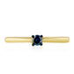 Anillo de Plata Bañada en Oro con Diamante Azul