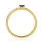Anillo de Plata Bañada en Oro con Diamante Azul