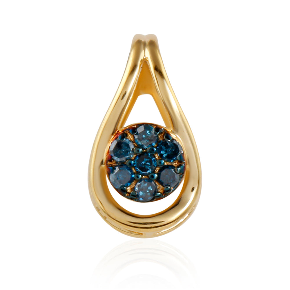 Colgante de Plata Bañada en Oro con Diamante Azul 1 