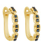Pendientes de Plata Bañada en Oro con Diamante Azul