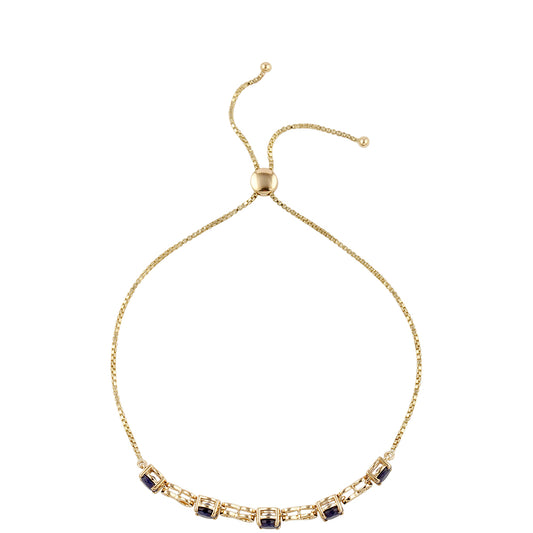 Pulsera de Oro 9K con Zafiro de Tailandia