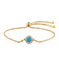 Pulsera de Plata Bañada en Oro con Turquesa Bella Durmiente y Topacio Blanco