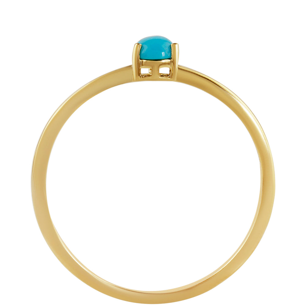 Anillo de Plata Bañada en Oro con Turquesa Bella Durmiente 4 