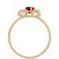 Anillo de Oro 9K con Rubí de Madagascar y Zircón Blanco