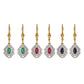 Conjunto de Plata Bañada en Oro con Rubí de Tailandia y Esmeralda de Brasil ( Pendientes )