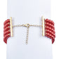 Pulsera de Plata Bañada en Oro con Perla roja de río