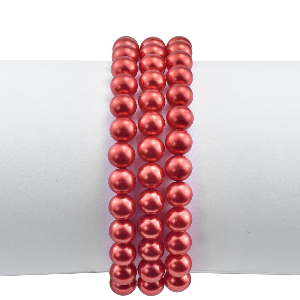 Pulsera de Plata Bañada en Oro con Perla roja de río