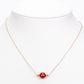 Collar de Plata Bañada en Oro con Perla roja de río