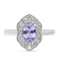 Anillo de Plata con Tanzanita y Topacio Blanco