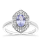 Anillo de Plata con Tanzanita y Topacio Blanco