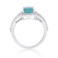 Anillo de Plata con Esmeralda de Brasil y Topacio Blanco