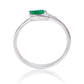 Anillo de Plata con Esmeralda de Brasil y Topacio Blanco