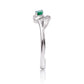 Anillo de Plata con Esmeralda de Brasil y Topacio Blanco