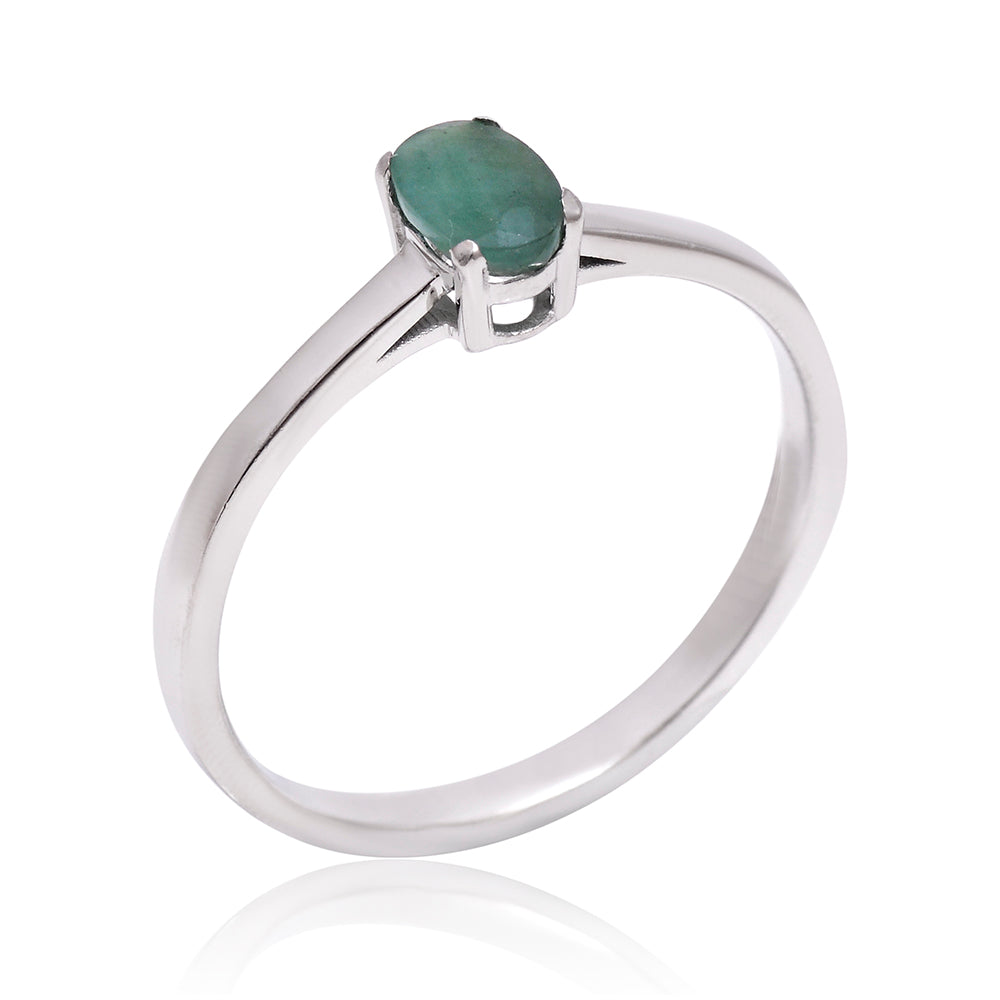 Anillo de Plata con Esmeralda de Brasil 5 