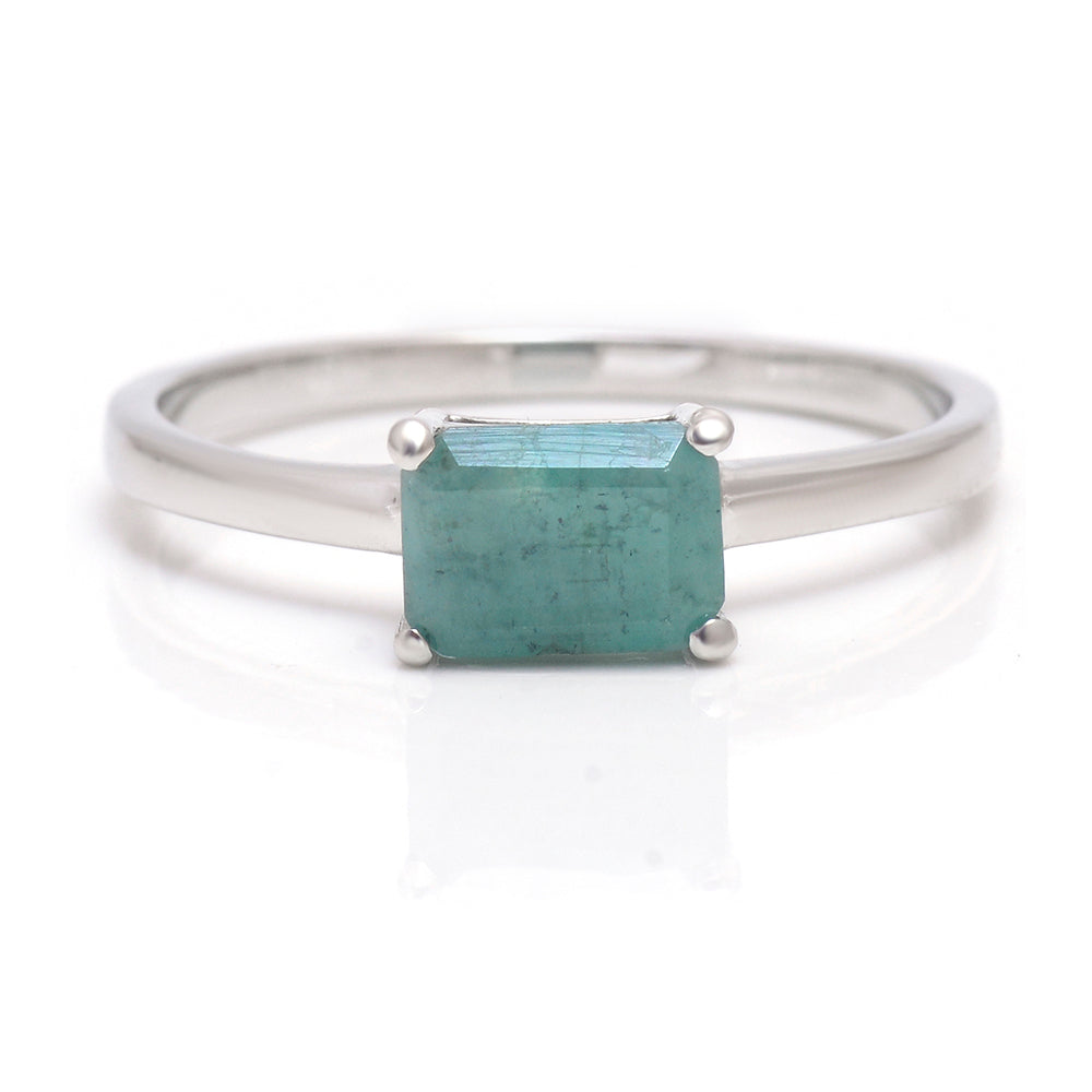 Anillo de Plata con Esmeralda de Brasil