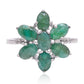 Anillo de Plata con Esmeralda de Brasil y Topacio Blanco