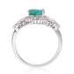 Anillo de Plata con Esmeralda de Brasil y Topacio Blanco