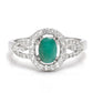Anillo de Plata con Esmeralda de Brasil y Topacio Blanco