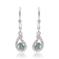 Pendientes de Plata con Esmeralda de Brasil y Topacio Blanco