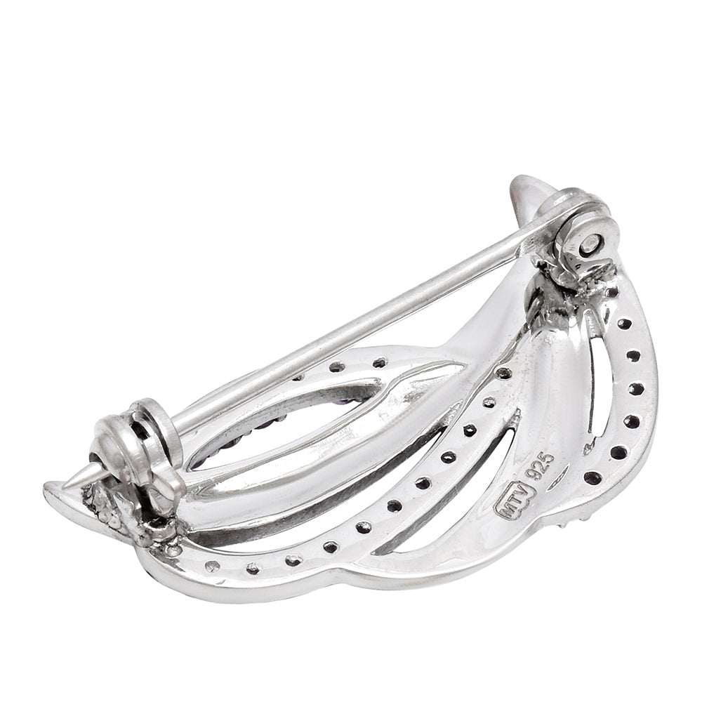 Broche de Plata con Amatista de Marruecos