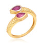 Anillo de Plata Bañada en Oro con Rubí de Madagascar